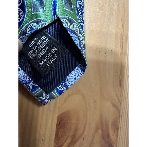 Ermenegildo Zegna Silk Patterned NeckTie Designer Luxury Country Club Old Money - Picture 3 of 8